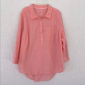 Cato Coral/Pink  lightweight Button-Up Shirt size 18/20W